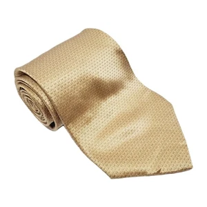 Milano Uomo Necktie Gold Geometric Pattern Men's Silk Neck Tie Jacquard - Picture 1 of 5