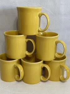 Set Lot 7 JAVA MUG sunfower yellow FIESTA WARE 10 OZ - Picture 1 of 6