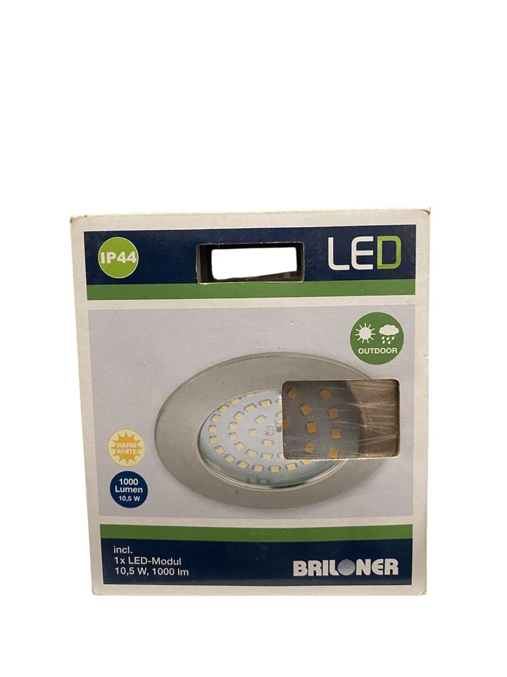 Briloner LED Incasso Nichel Opaco IP44 10,5W Modulo 1000lm Bianco Caldo Neu (596 - Immagine 1 di 1