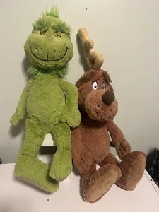 DR. SEUSS HOW THE GRINCH STOLE Christmas - 20" GRINCH & 24" MAX Plush  - Picture 1 of 1