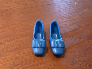 Vintage Barbie Francie Doll Shoes Squishy Blue low heel Bow Shoes Japan - Picture 1 of 5