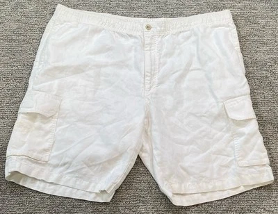 Pantalones Cortos Tommy Bahama Blanco 100% Lino Hombres XLB Relax Informal Foto 1 de 4