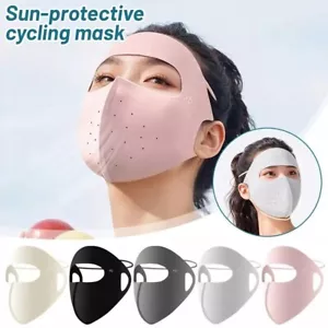 Maschera Viso Traspirante Protezione Solare UV Protezione Viso Seta Ghiaccio Riutilizzabile Face Cover - Foto 1 di 15