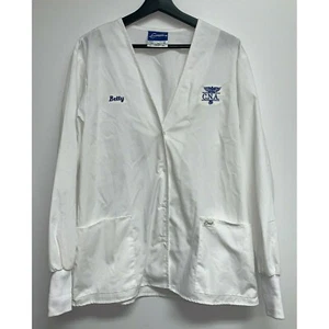CNA Womens Nurse Betty Embroidered Medical Shirt Scrub Top White Costume M DIY - Picture 1 of 6