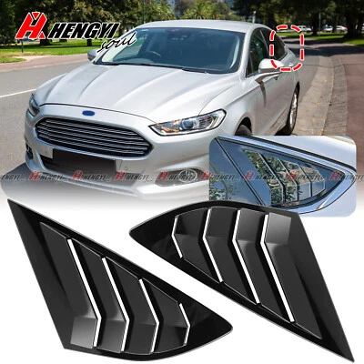 For Ford Fusion Mondeo 2013-2022 Pair Rear Side Window Louvers Cover Gloss Black - image 1 of 4