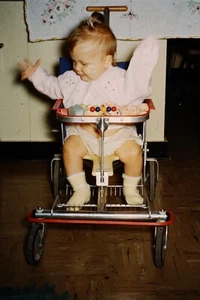 Kodachrome Red Border 1940s 1950s 35mm Color Film Photography Child Baby Family - Picture 1 of 1