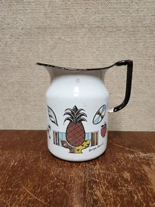 GEORGES BRIARD AMBROSIA Enamel Ware Porcelainite Pineapple 7 1/4"h Water Pitcher - Picture 1 of 10