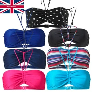 Scuba Womens Mix & Match Bandeau Bikini Separates Tops & Bottoms Plain Print UK - Picture 1 of 80