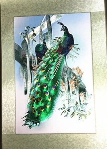 Beautiful Handmade Finished Embroidery of Peacock - Picture 1 of 9