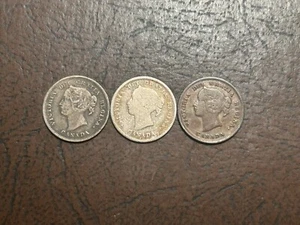 Lot Of 3 1896 1897 And 1898 Canada Silver Five Cent Coins - Picture 1 of 2