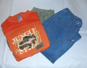 Boyz Wear Boys Three (3) Piece Jungle Denim Jean Set Green Five (5) NWT - Picture 1 of 4