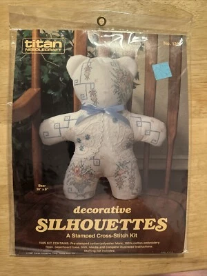 DE COLECCIÓN 1987 TITÁN ESTAMPADO PUNTO DE CRUZ KIT SILUETAS DECORATIVAS OSO kit #1201 Foto 1 de 4