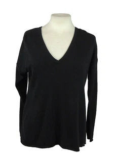 Black Cashmere Blend Blouse Pleated Back V Neck Mint Velvet RRP £69 Size 12 - Picture 1 of 8