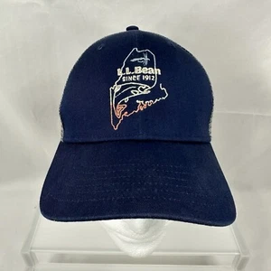Sombrero de camionero LL Bean azul logotipo de pez de Maine desde 1912 pesca al aire libre azul marino - Imagen 1 de 9