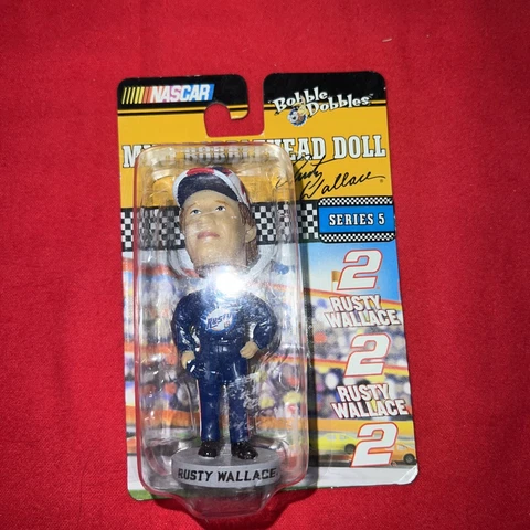 Vintage NASCAR #2 Rusty Wallace Bobble Dobbles 4" Mini Bobblehead Doll 2003 Cover