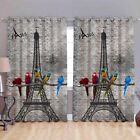 Pack of 2 Polyester Eiffel Tower Print Grommet Curtain for Door Eyelet 7x4''