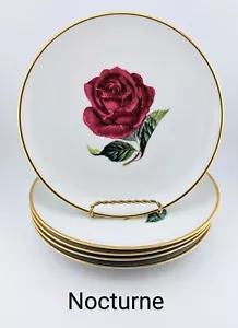 Beautiful 5 VINTAGE BAVARIA HEINRICH ROSEs 7 3/4" DESSERT/ SALAD PLATES MIX - Picture 1 of 6