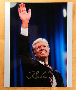 Präsident Jimmy Carter handsigniert 8x10 Foto Autogramm - schöne saubere Unterschrift - Bild 1 von 2