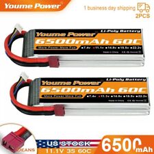 2pcs 3S 6500mAh 11.1V LiPo Battery 60C Deans for RC Helicopter Airplane Car Boat
