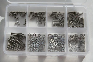 20 PIECES 4-40 X 1/4" THRU 1" STAINLESS FLAT HEAD SLOTTED SCREWS WITH HEX NUTS - Imagen 1 de 1
