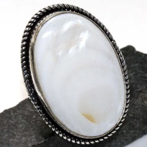 Mother Of Pearl 925 Silver Plated Gemstone Ring US 6.5 Amazing Gift AU r877 - Picture 1 of 3