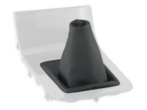 PER VOLVO S80 II 2006-2010 CUFFIA DEL CAMBIO PELLE NERA CUCITURE BIANCHE - Foto 1 di 5