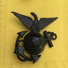 Medium 3" Marine Corps 3D Eagle Globe Anchor Metal Insignia Logo USMC Black 