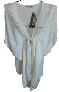 RayaSun Badebezug S/M Baumwollmischung oder leichtes Kimono-Stil Top cremefarben - Bild 1 von 6