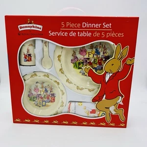 Royal Doulton Bunnykins 5 Piece Dinner Set Plate Bowl Spoon Sipper Bib Melamine - Picture 1 of 13