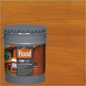 Flood Exterior Wood Finish Cedar Tone Oil Based 5 Gallon CWF-UV Paint Fast Dry - Picture 1 of 1