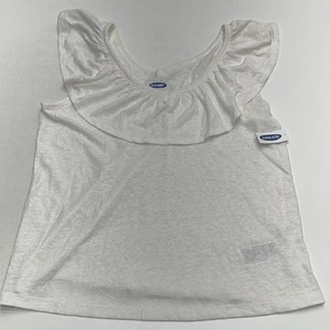 Old Navy kleines weißes Damen-Tanktop mit Leinenkragen - Bild 1 von 2