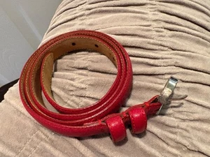 Talbots roter Ledergürtel silberne Schnalle Italien Größe Medium 31" Echtleder - Bild 1 von 7
