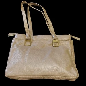 Bolso de Hombro Cartera Vintage Margolin Cuero Guijarro Beige - Imagen 1 de 14