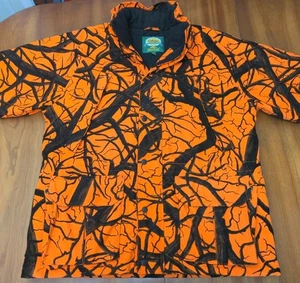 Giacca da caccia vintage Cabela's Dry Plus L/L isolata arancione mimetica pile Thinsulate - Foto 1 di 19