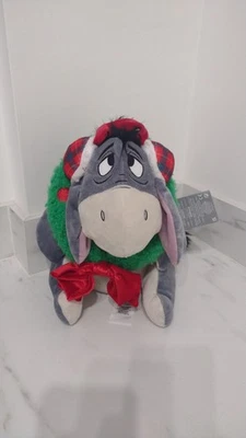 DISNEY Store CHRISTMAS Wreath Earmuffs- 10” Plush - EEYORE Brand new with tags - Image 1 of 4