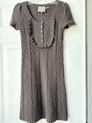 Juicy couture Y2K gray Cashmere Blend baby doll sweater mini dress size P petite - Image 1 of 4