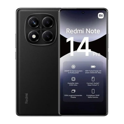 Xiaomi Redmi Note 14 Pro 4G Midnight Black Smartphone Dual Sim RAM 8GB - Immagine 1 di 4