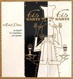 1960s HOTEL PITTER - SALZBURG, AUSTRIA vintage ice cream sundae menu EIS KARTE - Picture 1 of 2