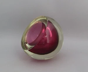 Cenicero geoda de vidrio artístico de Murano Sommerso - verde/arándano - Seguso/Cenedese MCM - Imagen 1 de 24