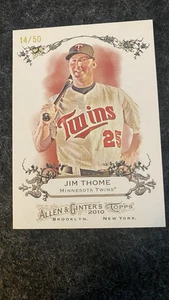 2010 Topps Allen & Ginter's RIP Card (Unripped) Jim Thome 14/50 Twins - Picture 1 of 2