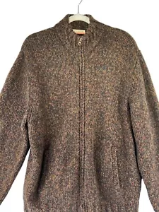 Men Size M Cardigan by Barry Bricken Leather Elbow Pads 50% Wool 2 Pockets - Picture 1 of 15