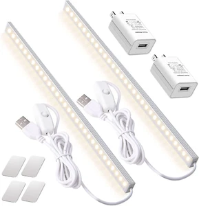 2Pack LED under Cabinet Light LED Light Bar with USB Powered under Cabinet Light - Picture 1 of 12