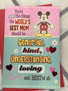 Biglietto MAMMA Funny Hallmark Buon San Valentino Topolino POP UP esponibile - Foto 1 di 3