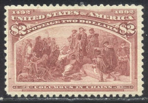 U.S. #242 Mint VF BEAUTY w/ Cert- 1893 $2.00 Columbian - Picture 1 of 2