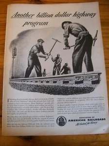 Anuncio original de la revista 1945 de la Asociación Americana de Ferrocarriles - Imagen 1 de 1