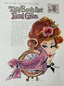 60's Tom Morrow Illustrated Tussy Beauty Diet Facial Cream Ad 1960 - Picture 1 of 1