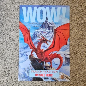 AD&D Dragon Mountain "¡WOW!" Póster promocional - Dungeons and Dragons - TSR - Imagen 1 de 2