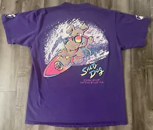 Vintage Salty Dog Surf Shop T-Shirt Short Sleeve Daytona Beach FL Purple sz XL - Picture 1 of 11