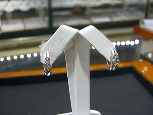 FINE DIAMOND HAND MADE EARRINGS 0.30 CARAT DIAMONDS 14 KARAT WHITE GOLD WOW!!!!! - Picture 1 of 11
