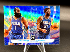 2022-23 DONRUSS OPTIC JOEL EMBIID JAMES HARDEN HOLO PRIZM SP #1 MINT 76ERS